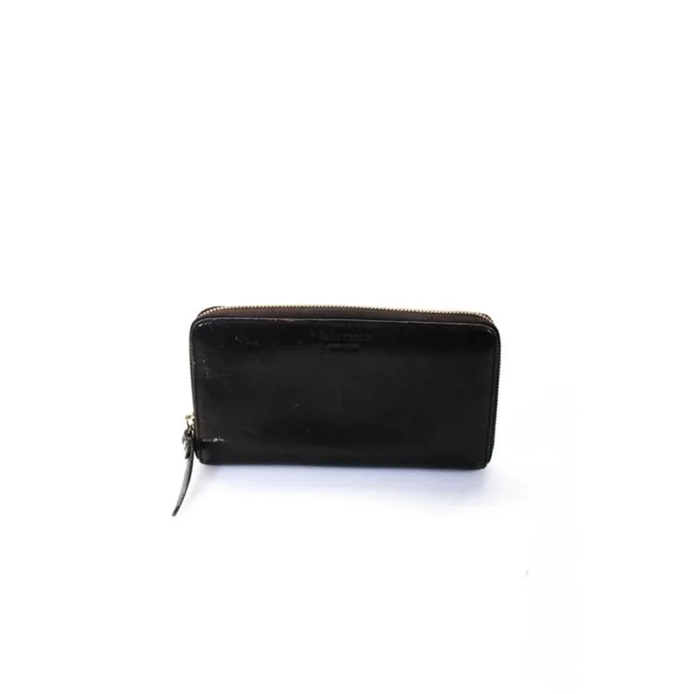 Kate Spade New York Leather Zip Around Multi Pocket Card Wallet Dark Brown - Picture 1 of 10
